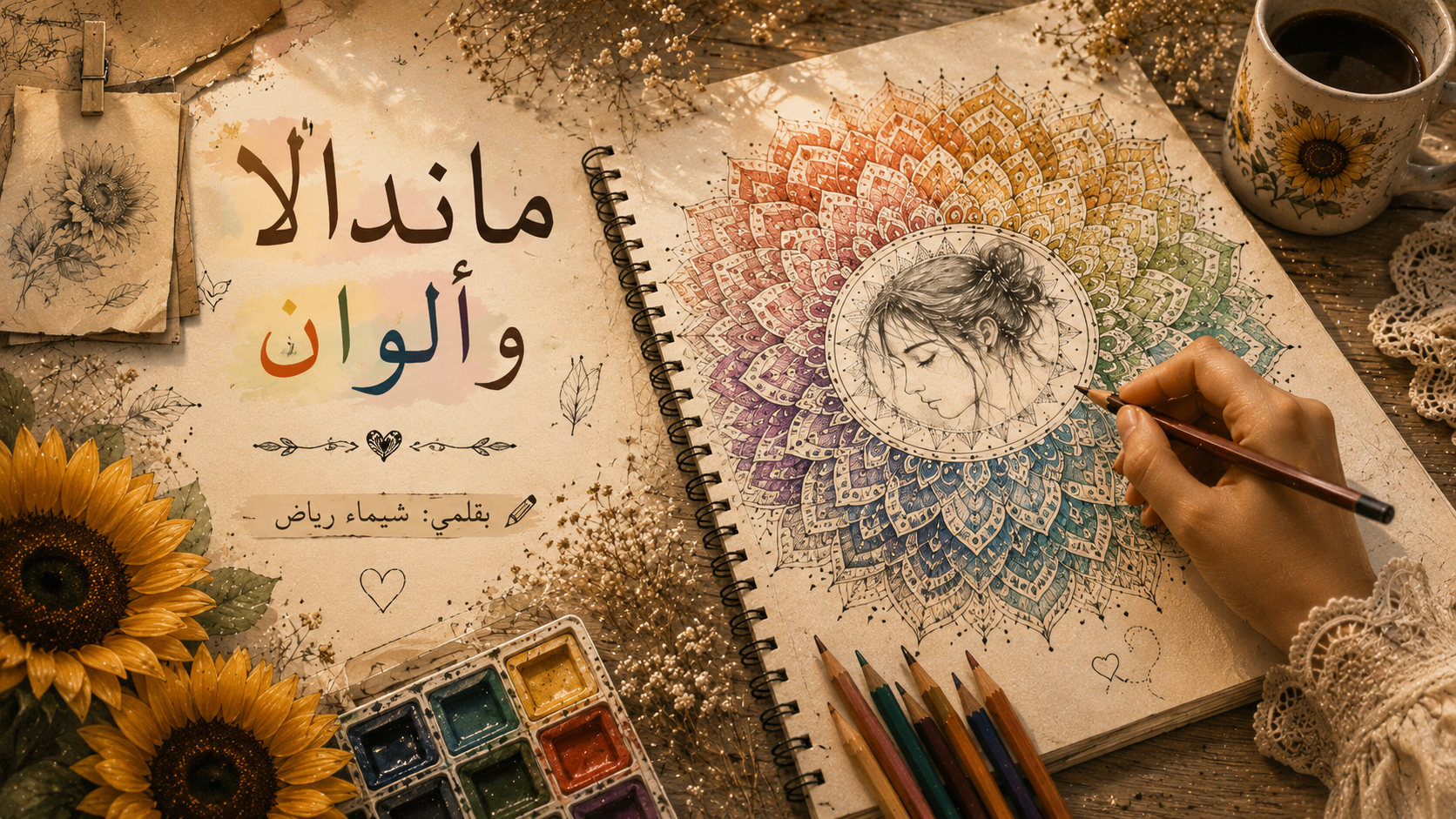 ماندالا وألوان — بالقلم الرصاص